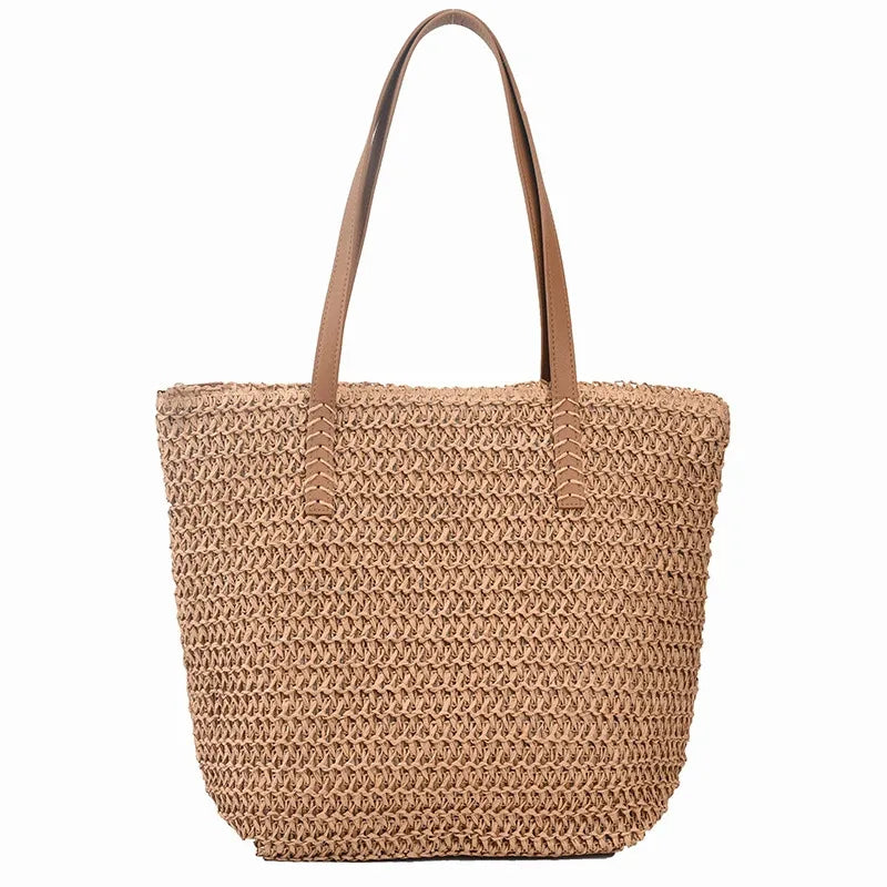 Hand-woven Women's Shoulder Handbag Bohemian Fashion Straw Beach Tote Bag Travel Shopper Weaving Shopping Bags