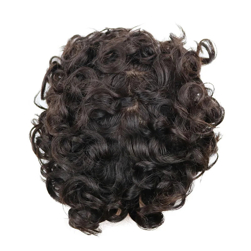 26mm Loose Curly 0.06mm Natural Hairline Men Toupee Ultra Thin Skin Full VLoop 1B80 613# Blonde Male Human Hair Prosthesi System