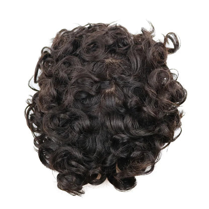 26mm Loose Curly 0.06mm Natural Hairline Men Toupee Ultra Thin Skin Full VLoop 1B80 613# Blonde Male Human Hair Prosthesi System