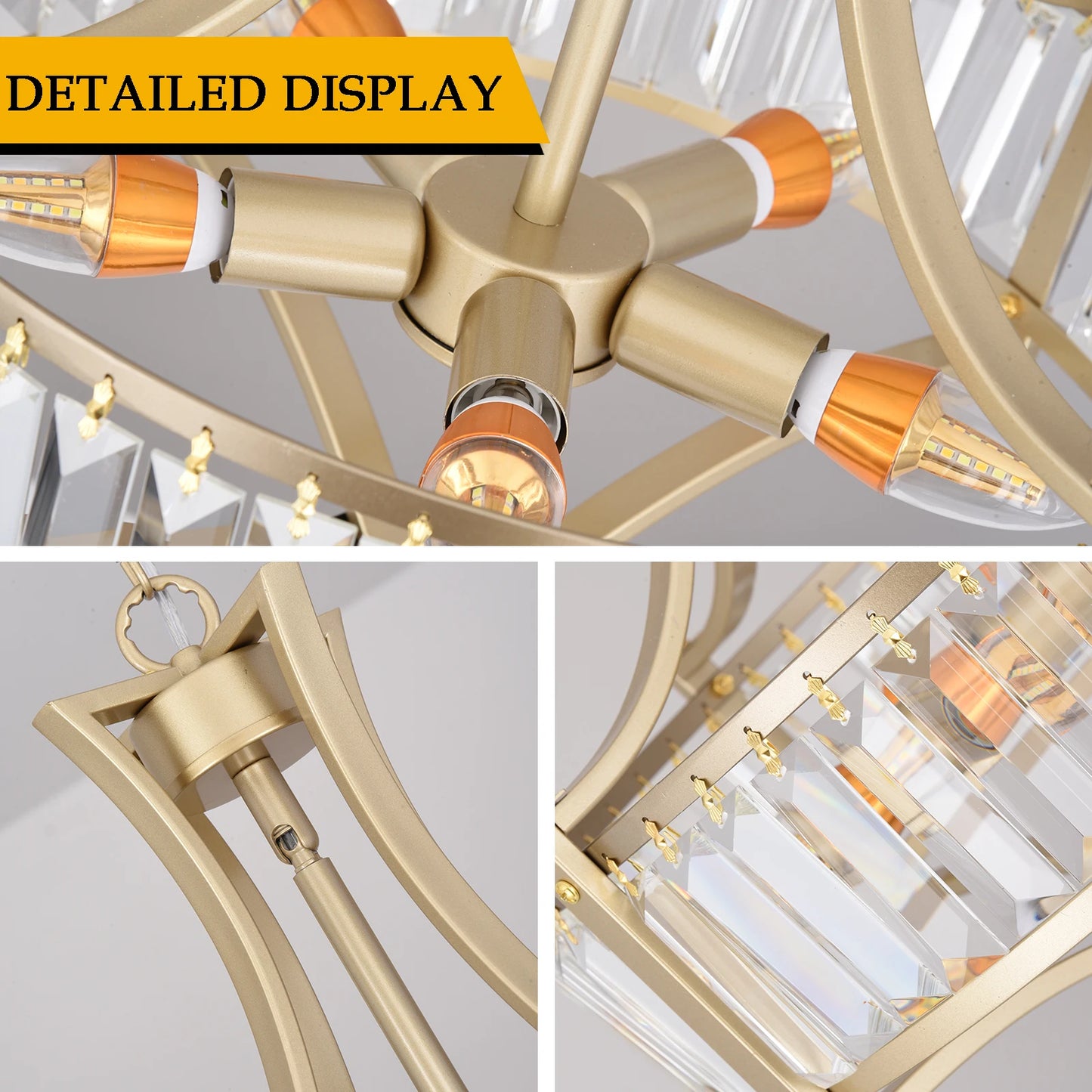 VETRULUS Luxury Crystal Pendant Ceiling Lamp  Home Decoration Living Room Bedroom Chandelier Ceiling Light Modern Lighting