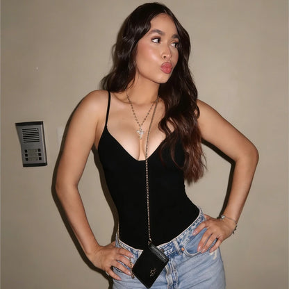 Women's Tops Bustier Corset Crop Slip Top Women Bodycon Backless Sexy Tops 2026New Brown Black Gray Camisole Vest Female Fashion