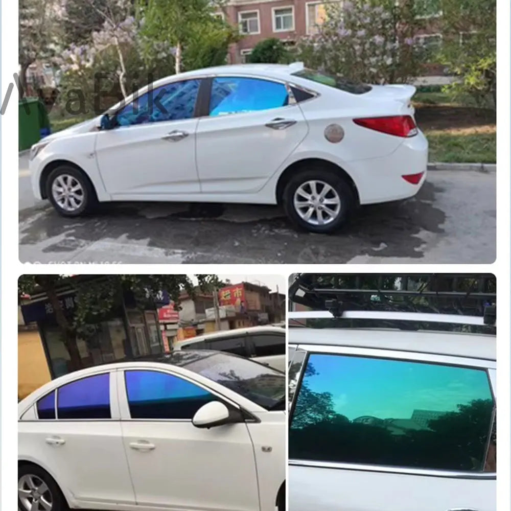 Blue Purple Chameleon Side Windscreen Solar Tint Self Adhesive Glass Sticker Sun Shade Film Car Foils Sunshine Protection Foils
