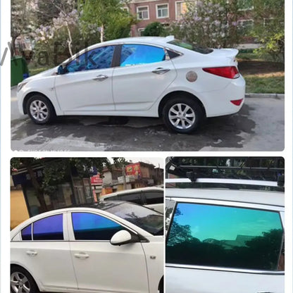 Blue Purple Chameleon Side Windscreen Solar Tint Self Adhesive Glass Sticker Sun Shade Film Car Foils Sunshine Protection Foils