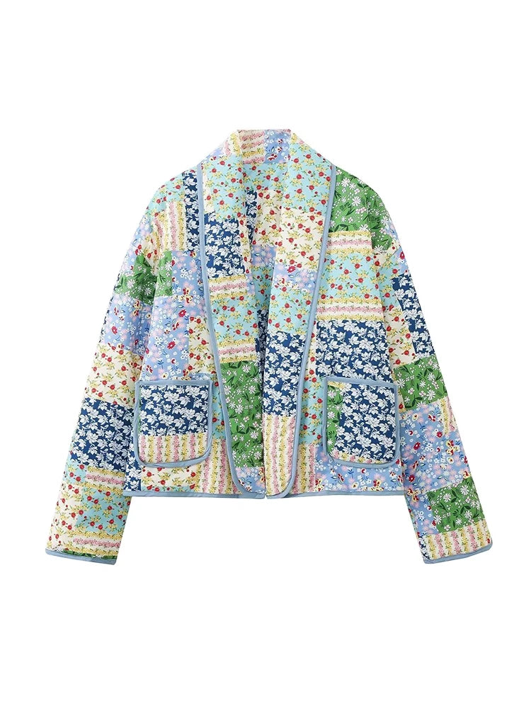 Women's Cotton Jacket Autumn And Winter New Floral Patterns Cardigan Cotton Jacket Elegant Ladies Street Shoot Women's