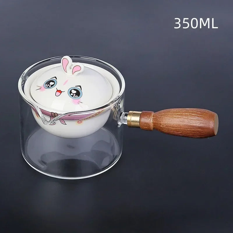 New Style Ceramic Glass Teapot Chinese Gongfu Tea Pot 360 Rotation Tea Maker  Automatic Single Pot   Teapot For Tea