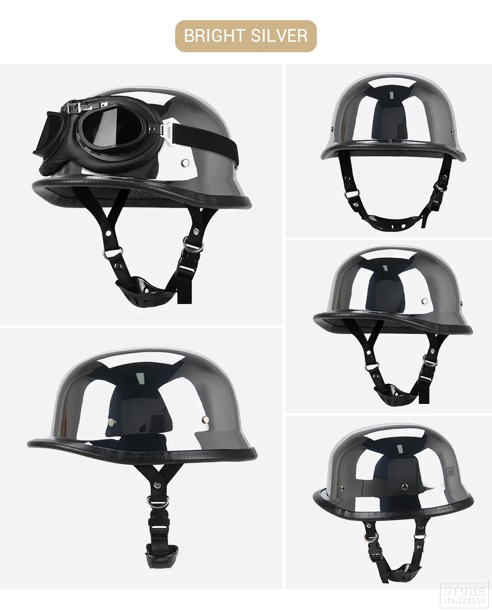 Motorcycle Helmet Fashion Capacete De Moto Retro Casco Moto German Vintage Moto Helmet DOT Certification Half Helmet Men Women