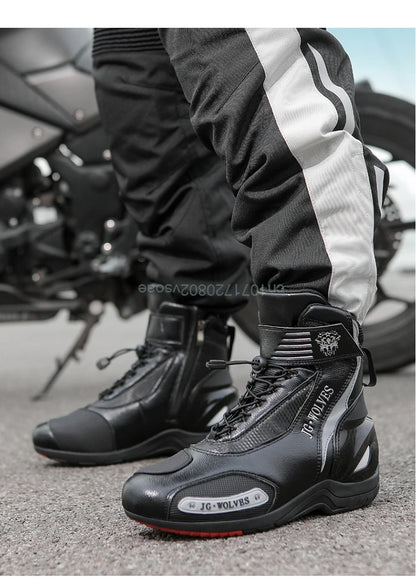 Boots For Motorcyclist Man Women Waterproof Enduro Motorcycle Boots Motorcycle Shoes Moto Hombre Anti-Fall Riding Short Boots