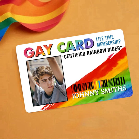 Customized Photo and Name Pride Cards, Unique Pride Memorabilia, the Perfect Gift for LGBT Friends, Funny and Prank Personalized