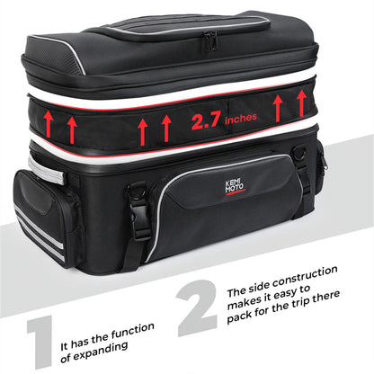 Motorcycle Travel Luggage Rack Tail Bags 40L-50L Expandable Collapsible Trunk Bag for Touring Road King Street Glide Road Glide
