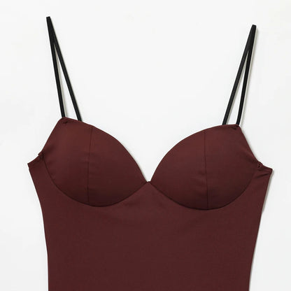 Women's Tops Bustier Corset Crop Slip Top Women Bodycon Backless Sexy Tops 2026New Brown Black Gray Camisole Vest Female Fashion