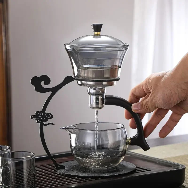 Handmade Iron Glass Tea Set Home Tea Magnet Semi-automatic Tea Machine Office Guest Set