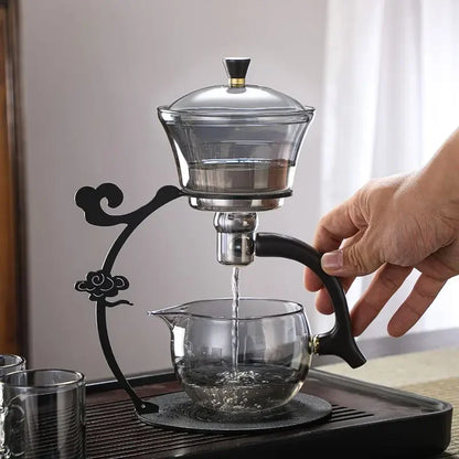 Handmade Iron Glass Tea Set Home Tea Magnet Semi-automatic Tea Machine Office Guest Set
