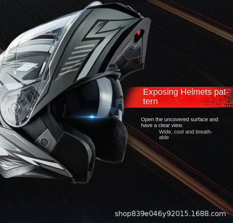 Flip up Motorcycle Helmet Full face Dual lens off-road Racing helmet Men Cascos para moto Motorbike Helmet DOT Approved For BMW