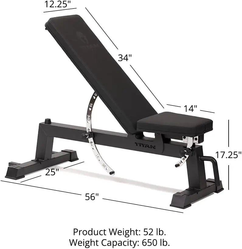 Performance Series Adjustable Bench Supports 650 LB Incline Versatile Utility Bench for Home Gym Weightlifting Strength Training