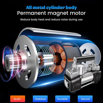 12V Portable Dual Cylinder Air Pump Heavy Duty Car Truck Air Compressor 150PSI Car Digital Tyre Inflator Tyre Inflatable Pump