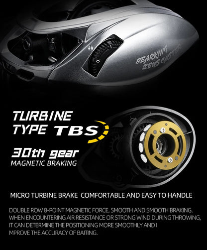 BEARKING Hot Sales Zeus-BFS 135g Lightweight Carbon Fiber 7.1:1 High-speed Ratio 8+1 Bearings Maximum Power 4kg Magnetic Brake