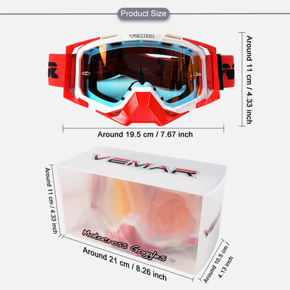 VEMAR Motorcycle Goggles Men Dustproof Motocross Helmet Glasses Skiing Gafas MTB ATV Dirt Bike Moto Sunglasses Outdoor Riding