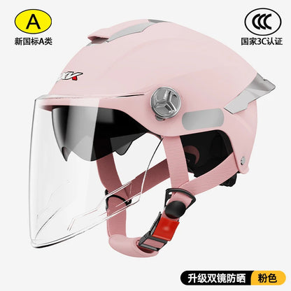 Summer impact protection safety open face motorbike helmet motorcycle short lens ordinary tail wing black