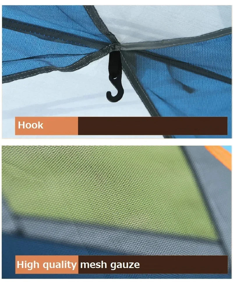 3-4 Person Automatic Camping Tent Quick Open Full-automatic Outdoor Tent Waterproof And UV Resistant Family Travel Beach Tent