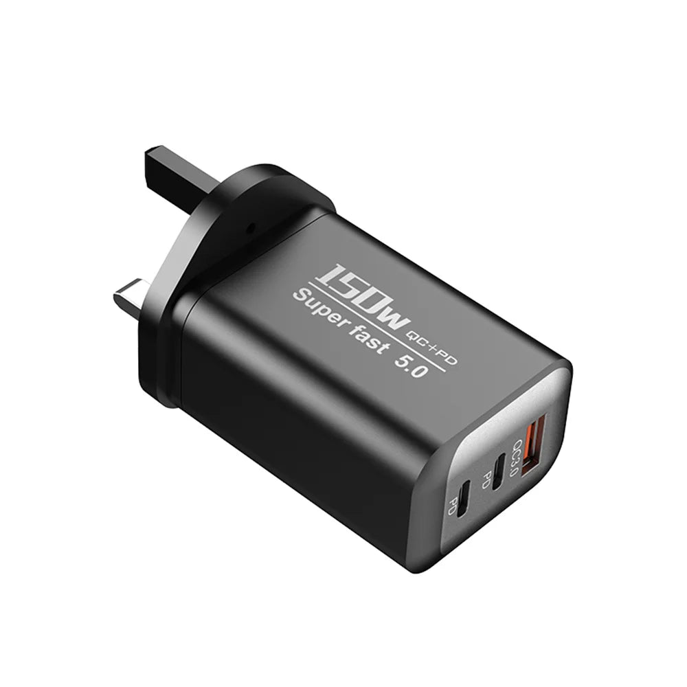 150W USB Type C Charger USB QC3.0 Fast Charging Mobile Phone Charger Travel Adapter For iPhone 17 Samsung Xiaomi EU/UK/US Plug