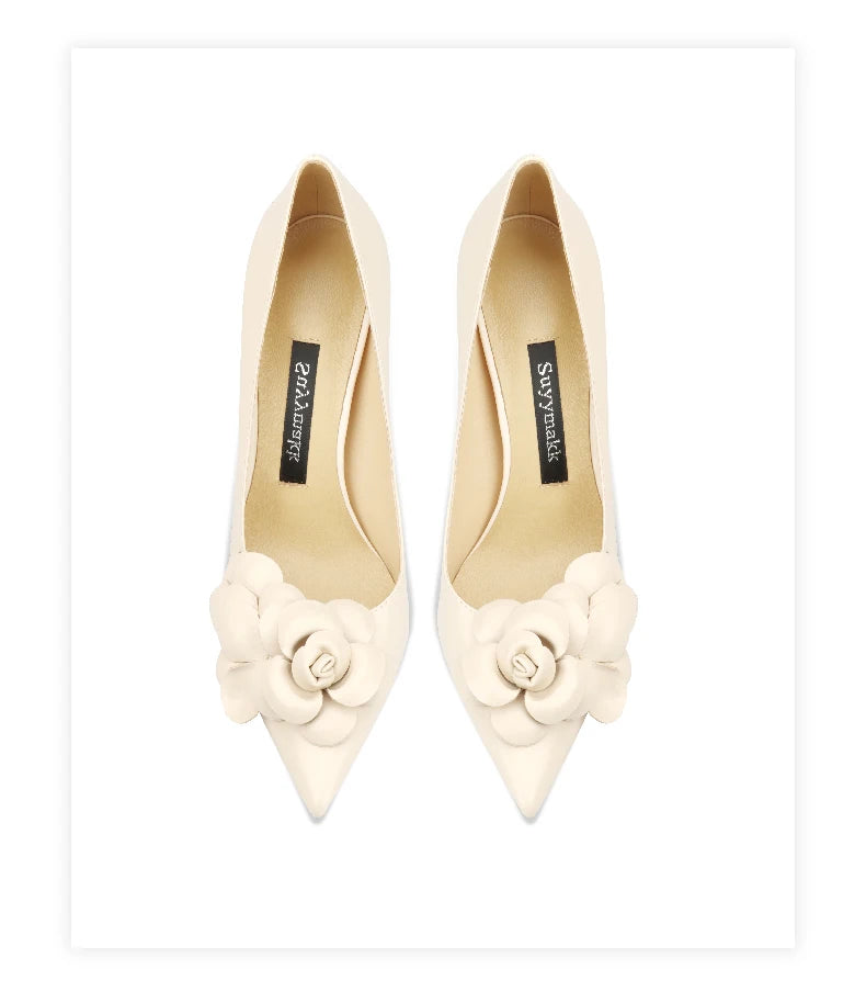 Genuine Leather Pumps For Women's 2025 Trend Luxury Fashion Sexy Party High Heels Elegant Comfortable Pointed Toe Shoes women