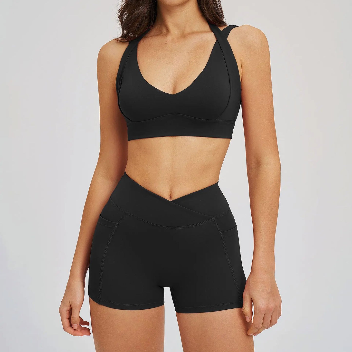 2 Pieces Yoga Suit for Women Clothes Sports Bra Shorts Sports Set Gym Running Training Sexy High Waist Butt Lift Sports Yoga Set