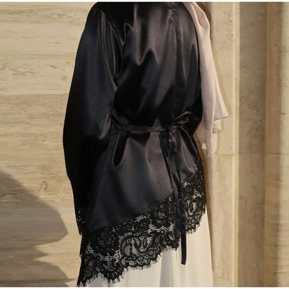 Tie Up Lace Women's Top Sexy O-neck Patchwork Irregular Full Sleeves Blouse Female 2026 Spring Fashion All Match Woman Shirts