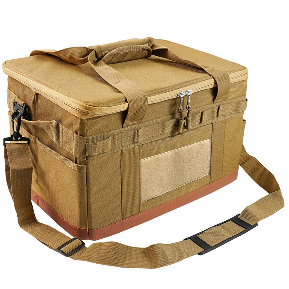 30L Camping Cooking Utensil Organizer Large Capacity Hard Picnic Storage Bag Detachable Multifunctional Utility Camping Supplies