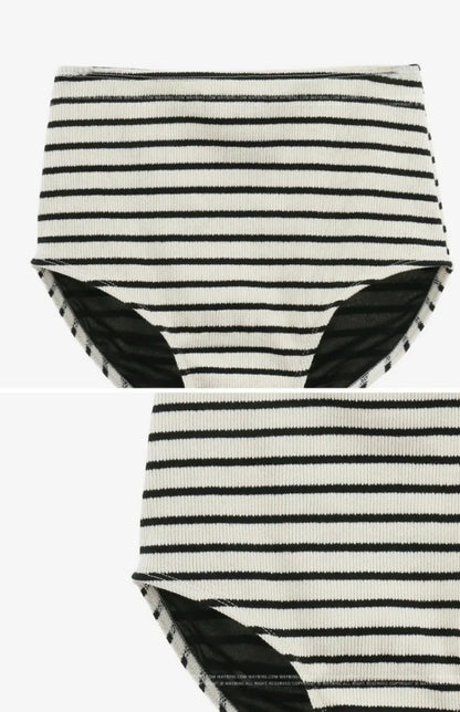 Korean Style Summer Stripe Women High Waisted Swimwear Female Push Up Swimsuit 2024 Swimming Bathing Suit Bikini Set Beach Wear