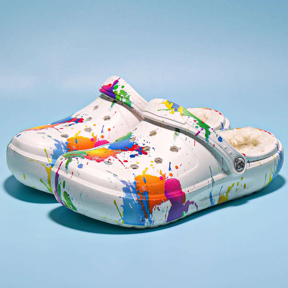 Women's winter warm clogs, fashionable and casual style, can be worn indoors or outdoors
