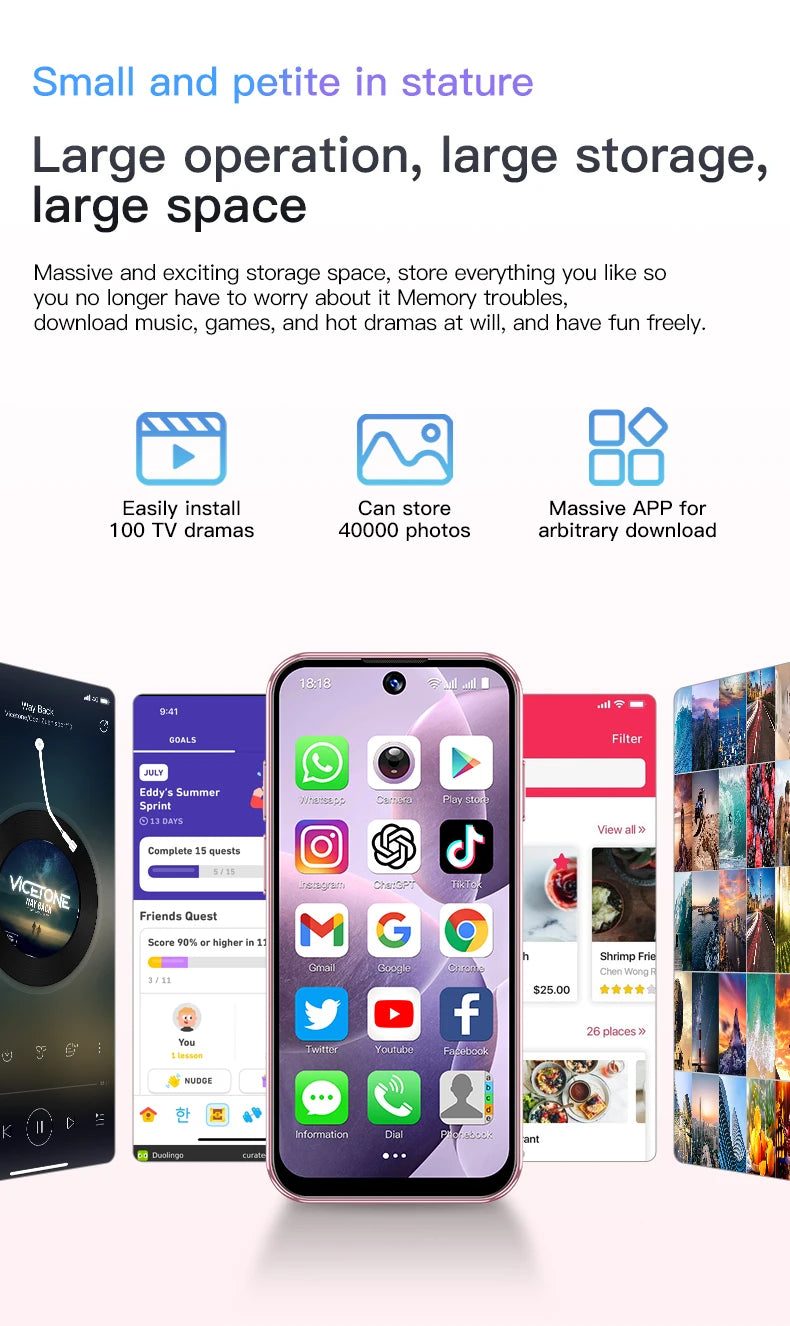SOYES XS19 3.88" Mini Smartphone 2GB RAM 16GB ROM Android10.0 Face Recognition Unlock 3G Small Mobile Phone