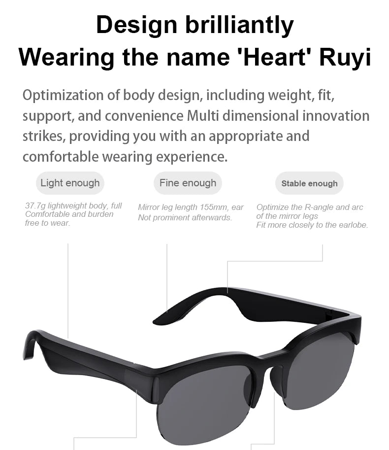Lenovo 2026 New AI Smart Glasses: AI Translation, HD Hands-Free Calling, AI Chat Logging, Music Playback Type-C Smart Glasses