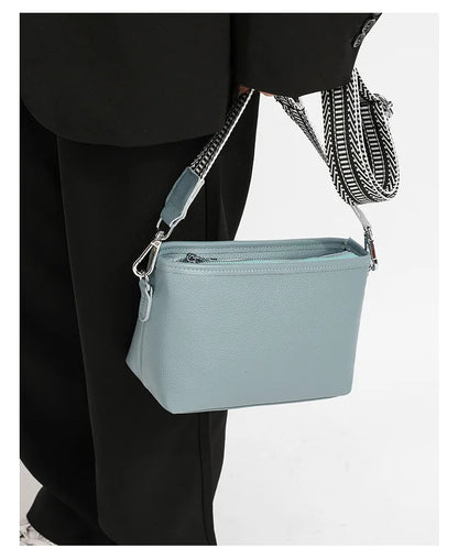 100% Genuine Leather Shoulder Bag for Women Solid Purse Luxury Cowhide Crossbody Bags Female Fashion Handbag Hobos Tote Bag