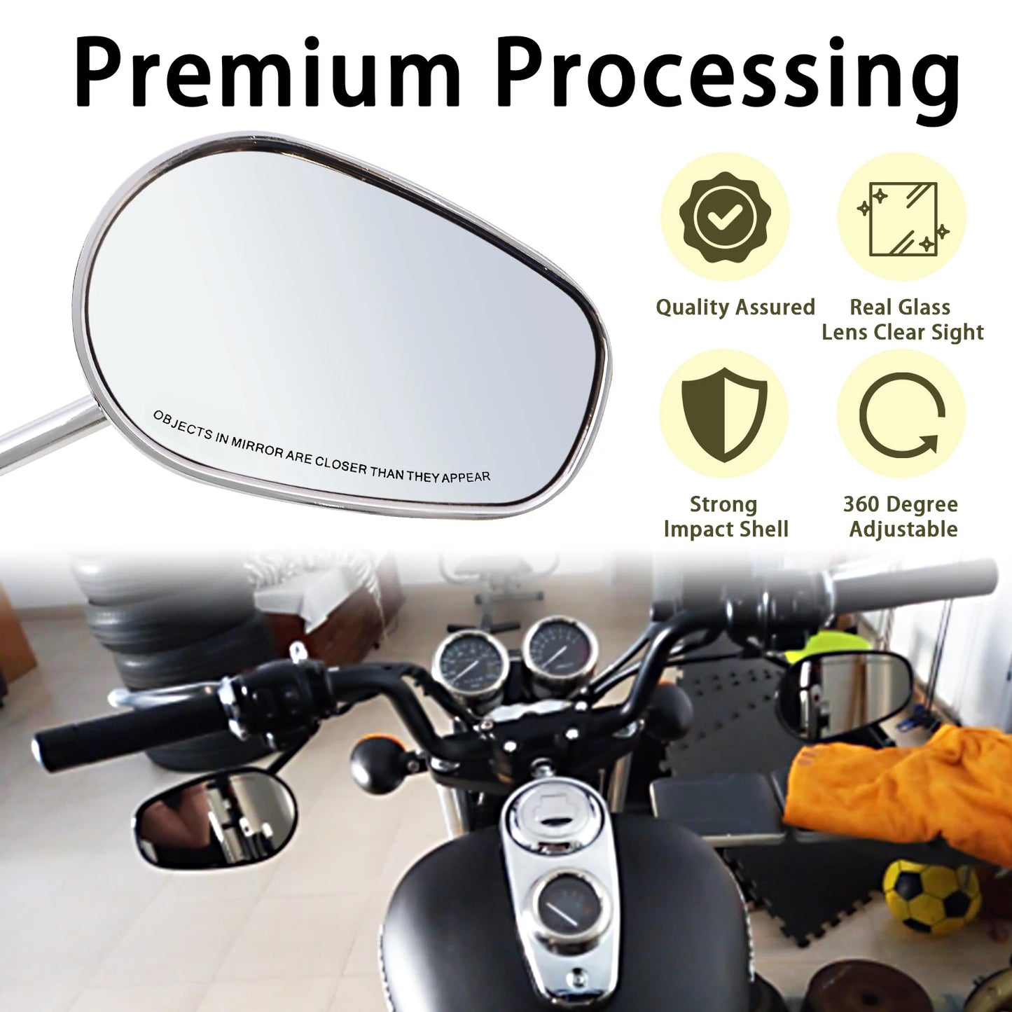 Motorcycles Rear Side Mirrors Rear view For Harley Honda Road King Touring Sportster Fat Boy Softail Bobber Chopper Street Glide