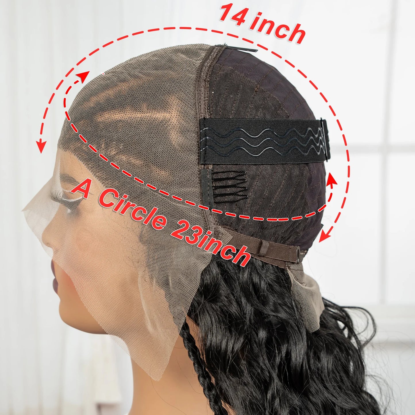 28inch 13x6 Transparent Lace Front Natural Deep Wave Hair Wigs with Cornrow Braids Synthetic Curly Brazilian Hair Wig for Women