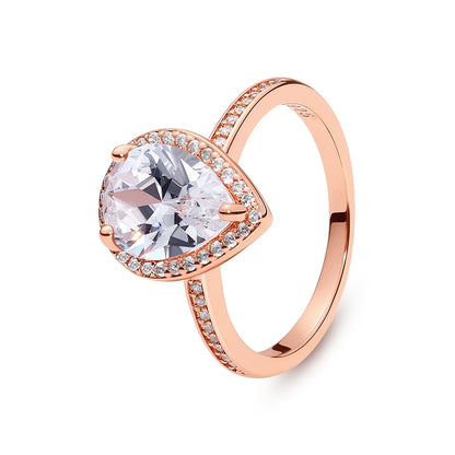 Original 925 Sterling Silver Ring Love Heart Pave CZ Crystal Stackable Rings For Women Wedding Engagement Birthday Gift Jewelry