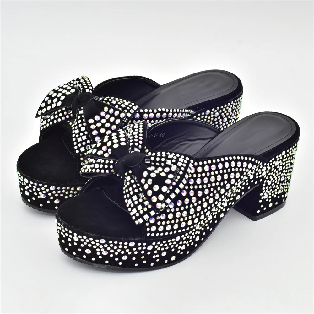 New Arrival Shoes and Bags Set for Women 2025 Women Shoe and Bag Set Decorated with Rhinestone Elegant Woman Heeled Pumps