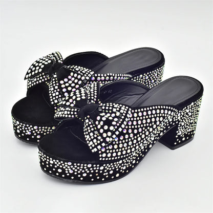 New Arrival Shoes and Bags Set for Women 2025 Women Shoe and Bag Set Decorated with Rhinestone Elegant Woman Heeled Pumps