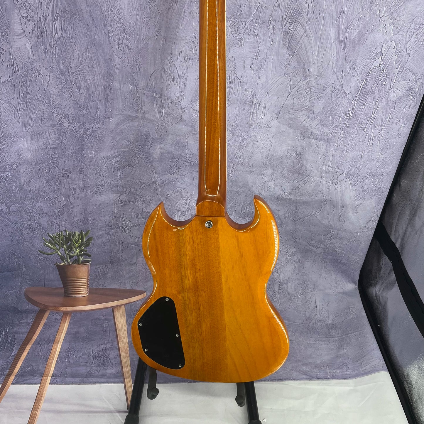 Newly launched and highly popular yellow solid-body electric guitar. Cherry wood body. Silver accessories Free Shipping