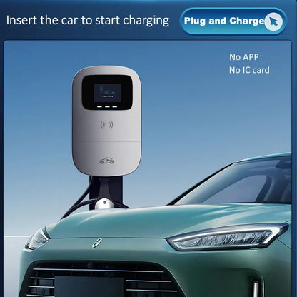 JIGU SAE J1772 EV Charger Type 1 Wallbox Electric Vehicle Charging Station EVSE 7KW 32A 220V 1 Phase Car Charger With Screen