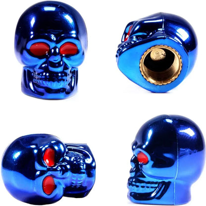 4Pcs Skull Valve Stem Caps Funny Air Caps Cover, Universal Truck Motorcycle Bike Car Tires Valve Stem Caps