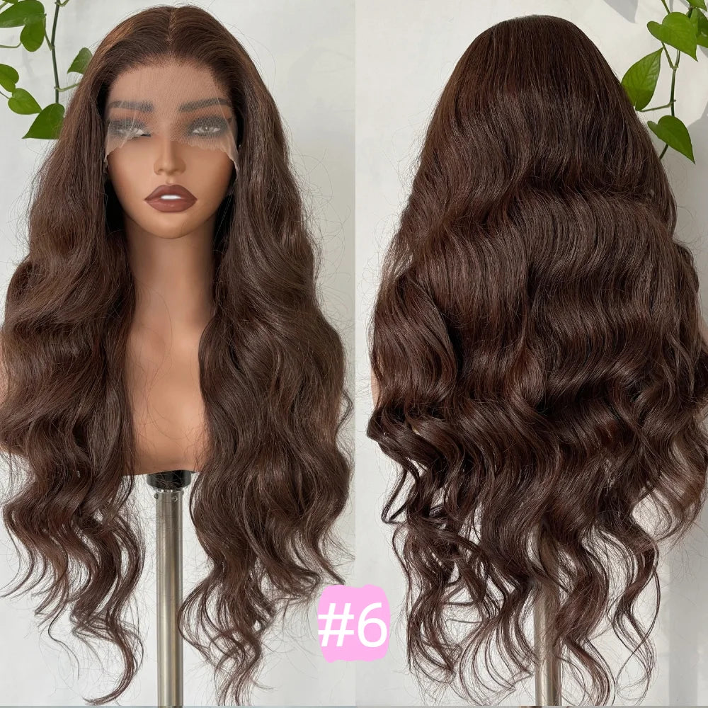 X-TRESS Synthetic Lace Front Hair Wigs for Women 32inch Long Loose Wave Black Color 13X6 Lace Frontal Wig with Natural Baby Hair
