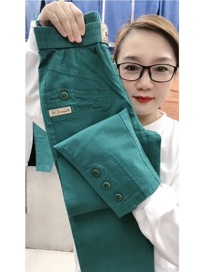 Women Cotton Linen Harun Pants Summer Loose New 2023 Ladies High Waist Versatile Thin Slim Casual Pants Female Nine-Point Pants