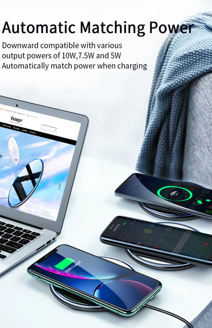 Essager 15W Qi Wireless Charger Fast Wireless Charging Pad Quick Induction Wirless Charger For iPhone 14 Pro max Xiaomi mi 9 Pro