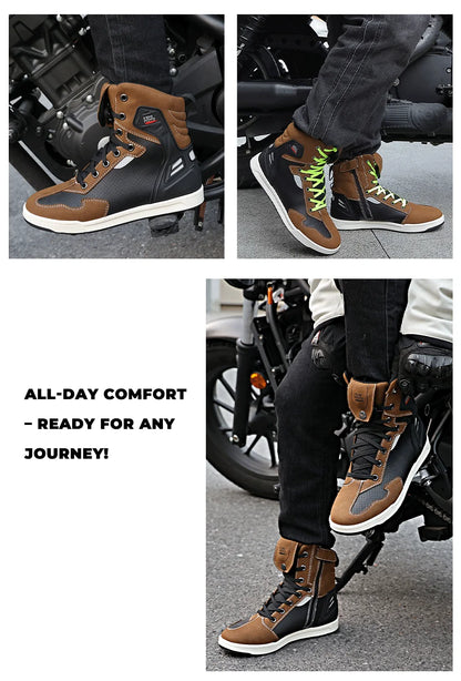 Motorcycle Summer Riding Shoes Men Riding Casual Short Boots  Anti-collision Reflective Protection Durable Equipments Moto Gear