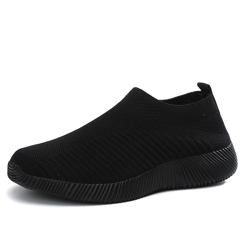 Women's Solid Color Sneakers Breathable Mesh Woven Outdoor Lightweight Low Top Walking Running Sports Socks Shoes