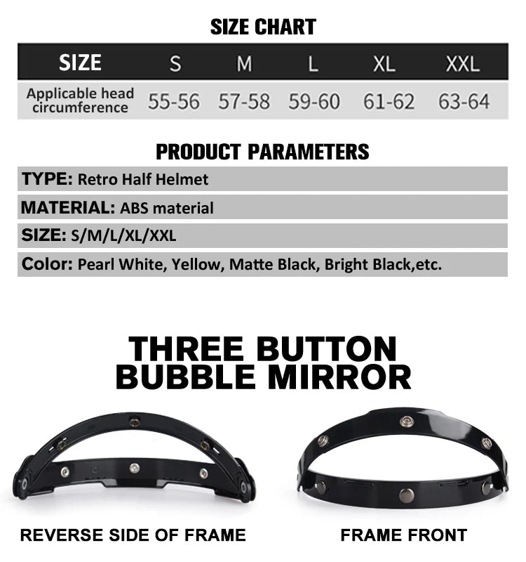 DOT Certificated Retro Motorcycle Helmet Cafe Racer Open Face Casco Moto Motorcycle Accessories Men Moto Helmets