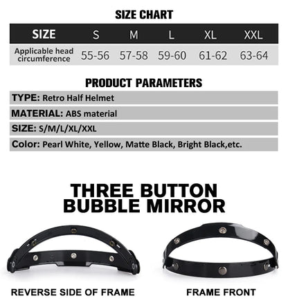 DOT Certificated Retro Motorcycle Helmet Cafe Racer Open Face Casco Moto Motorcycle Accessories Men Moto Helmets