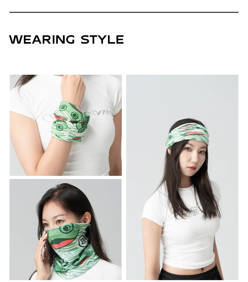 ROCKBROS Cycling Face Mask Sun Protection Hooded Scarfs Summter Breathable Bike Headband Motorcycle MTB Road Bicycle Headscarf