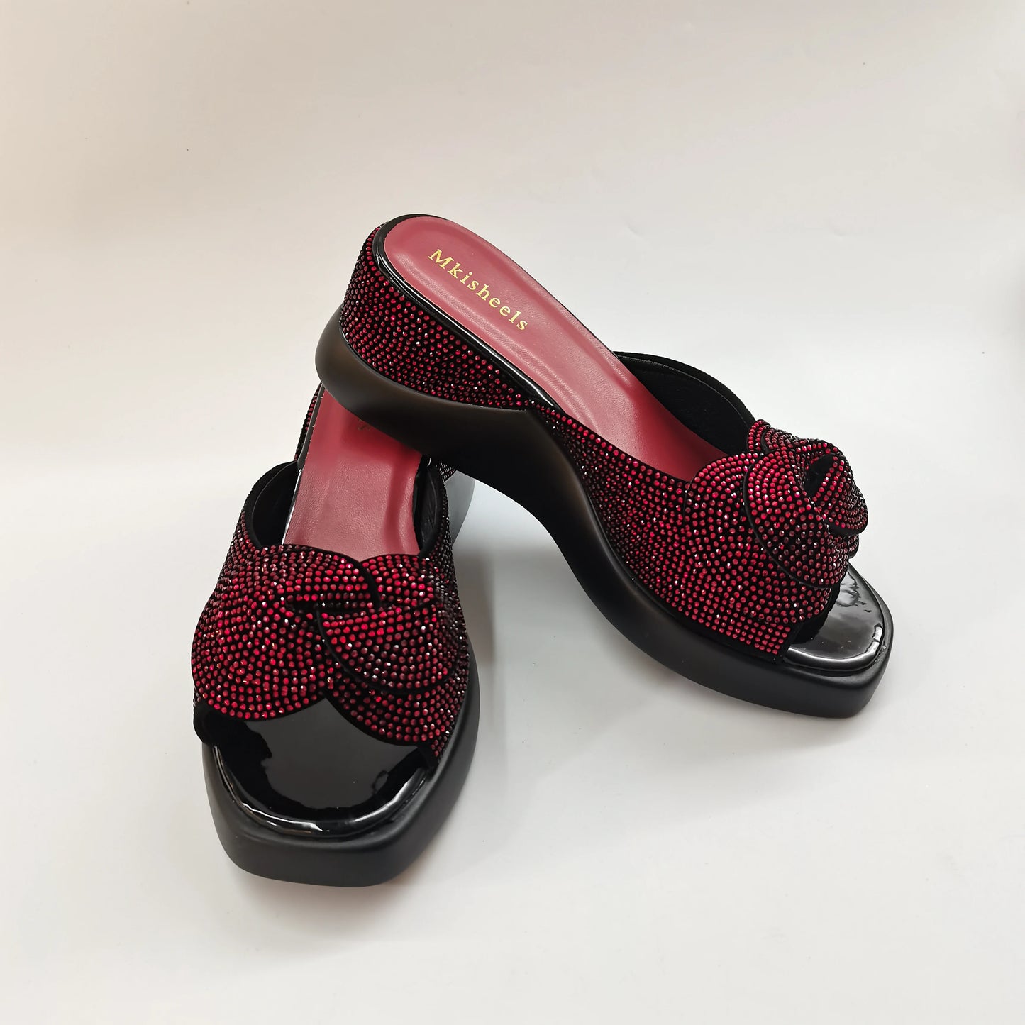 New Trendy Mid-heel Women's Sequins Slippers Outdoor Casual Slippers, High Quality Lady Party Shoes Elegant Shoes F5-1112-2